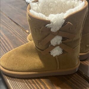 Ugg Koolaburra Tan Kids Boots with White Fur